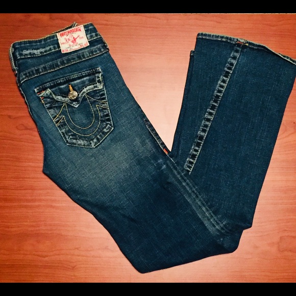 True Religion Wide legs Ice Blue Distressed jeans - Picture 3 of 4